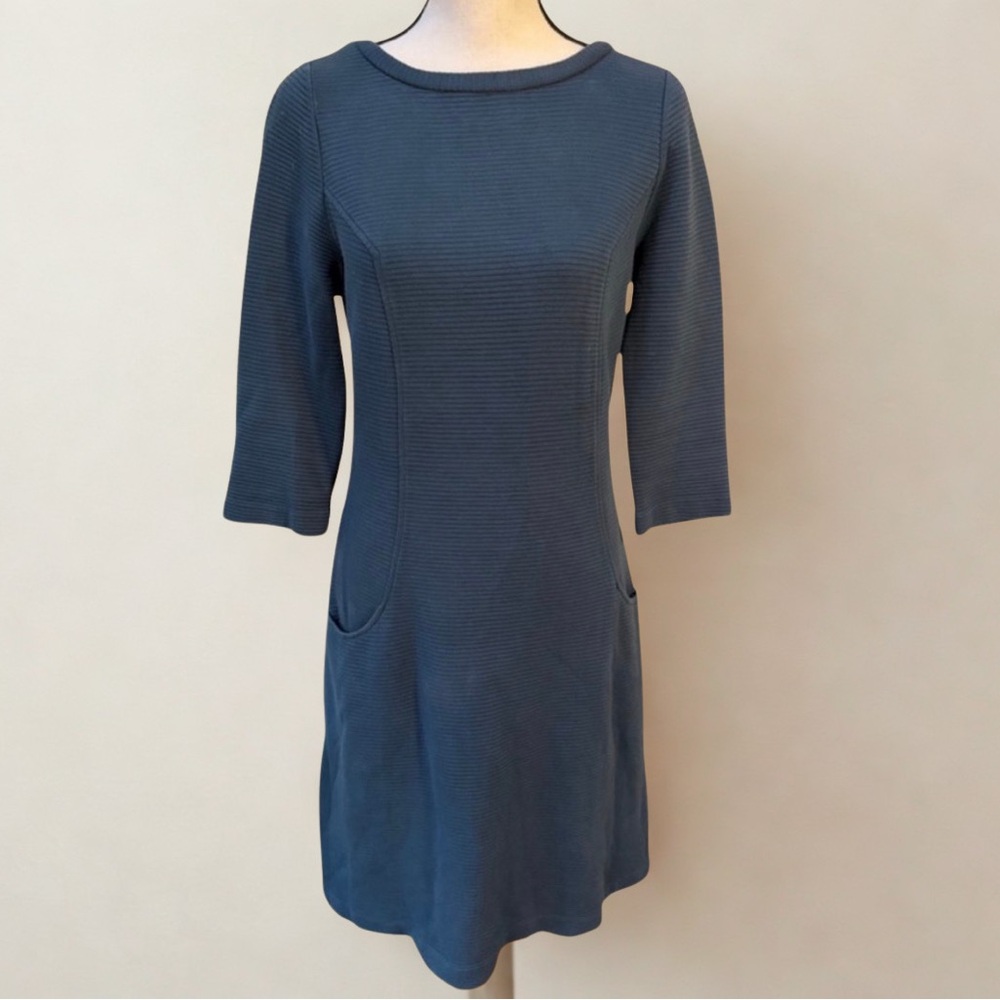 Boden Teal Long Sleeve Dress with Pockets
